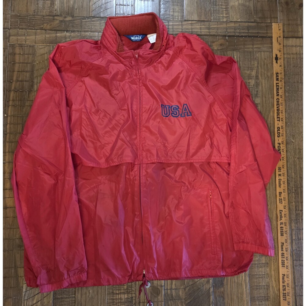 Vintage Woolrich Jacket Red Front USA/Back WSE Windbreaker 90s